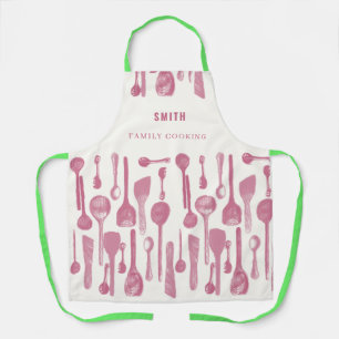 Pink Feminine Minimalistisch Einfache Vintage Koch Schürze