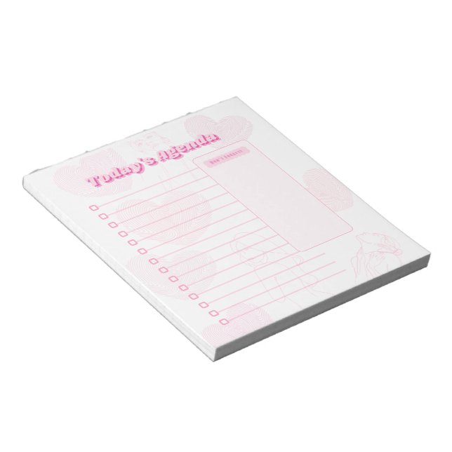 Pink Feminist Daily Agenda Notepad Notizblock (angewinkelt)