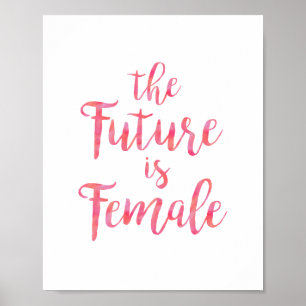Pink Feminist Zitat Die Zukunft ist weiblich Poster