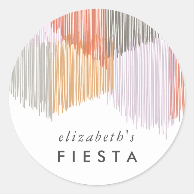 Pink Fiesta Fringe Runder Aufkleber (Vorderseite)