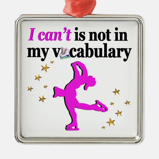 PINK FIGURE SKATEN GOALS AND DREAMS SILBERNES ORNAMENT (Vorne)