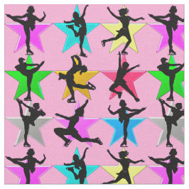 PINK FIGURE SKATEN SUPER STAR FABRIC STOFF