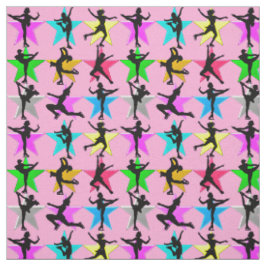 PINK FIGURE SKATEN SUPER STAR FABRIC STOFF