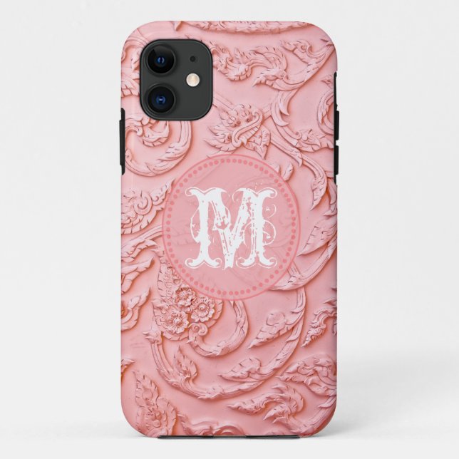 Pink Filigree Holzträger IPHONE 5 Fall Case-Mate iPhone Hülle (Rückseite)