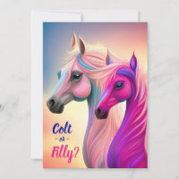 Pink Filly & Blue Colt Western Style Gender Reveal
