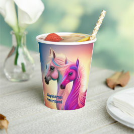 Pink Filly & Blue Colt Western Style Gender Reveal Pappbecher