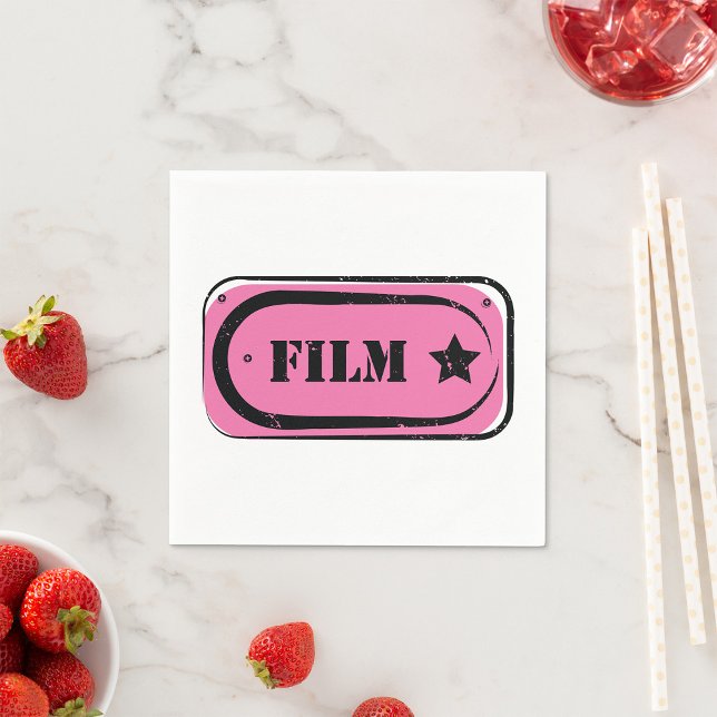 Pink Film Ticket Papier Napkins Serviette (Von Creator hochgeladen)