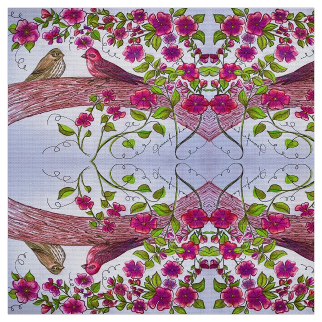 Pink Finish-Familie Stoff (Muster)