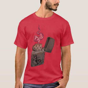 Pink Fire Clipper Lighter Skelett Brustkrebs A T-Shirt