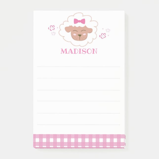 Pink Fire Sheep Post It Note Post-it Klebezettel (Vorderseite)