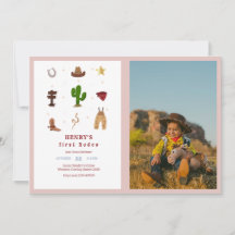 Pink First Rodeo Cowboy Kindergeburtstag Foto