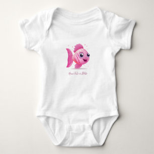 Pink Fish Baby Bodysuit Strampler