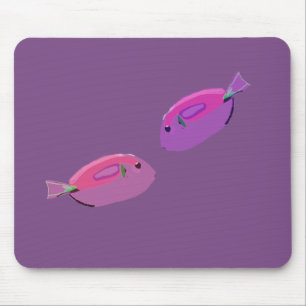 Pink Fish l Fish Lila Mousepad