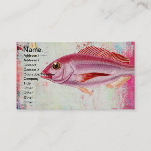 Pink Fish Mixed Media Visitenkarte