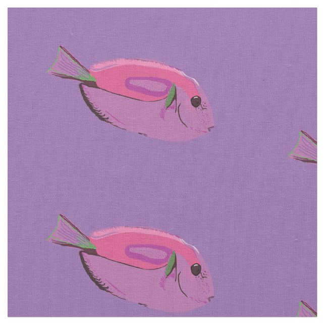 Pink Fish Muster, Fish Art Custom Fabric Stoff (Nahaufnahme)