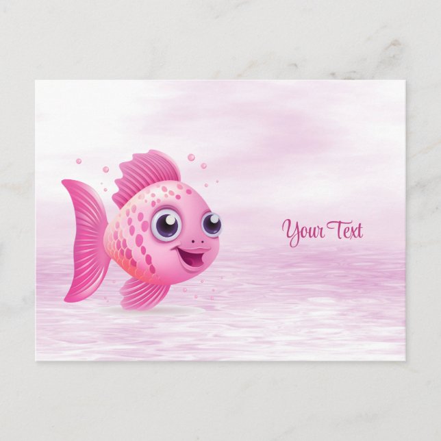 Pink Fish Postcard Postkarte (Vorderseite)