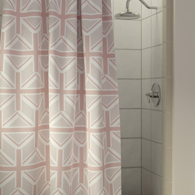 Pink Flag Muster Union Jack Shower Vorhang (A fun flag pattern shower curtain. Long Live Long Showers!)