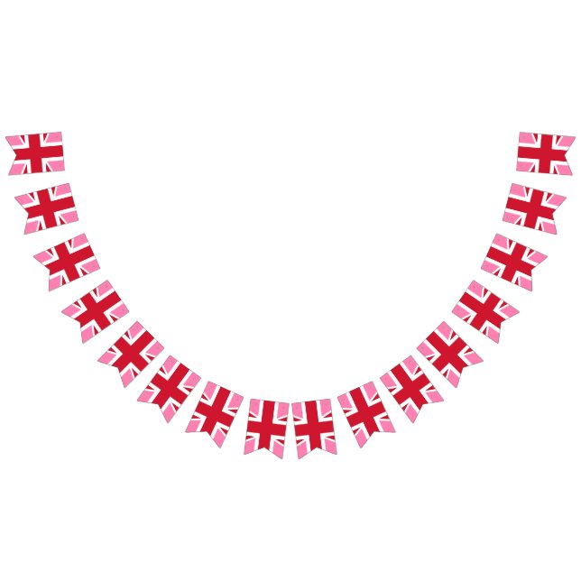 Pink Flaggenbanner des Vereinigten Königreichs Wimpelkette (Alle)