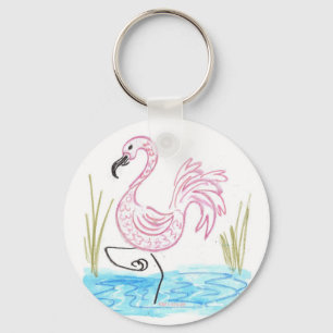 Pink Flamingo #13 von EelKat Wendy C Allen Schlüsselanhänger