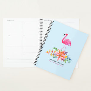 Pink Flamingo 2 & Tropical Hibiskus Blume Boutique Planer