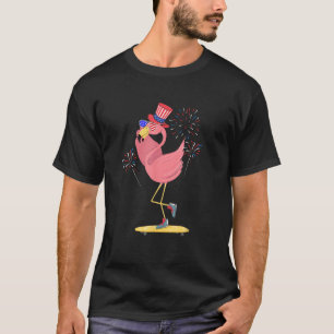 Pink Flamingo 4. Juli Funny Patriotic Bird Lov T-Shirt