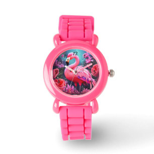 Pink Flamingo Armbanduhr
