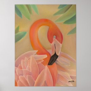Pink Flamingo Art Print Tropical Wall Decor Poster