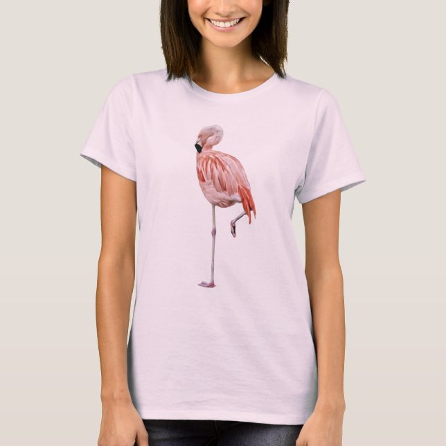 Pink Flamingo Art Vintag Style T - Shirt (Vorderseite)