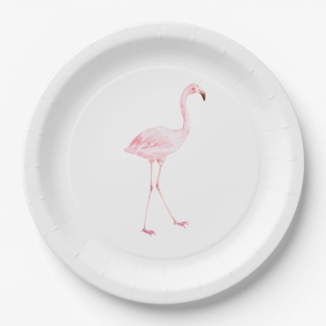Pink Flamingo Baby Dusche Pappteller (Vorderseite)