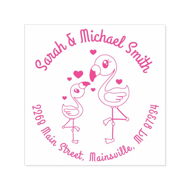 Pink Flamingo Baby Dusche Permastempel (Design)