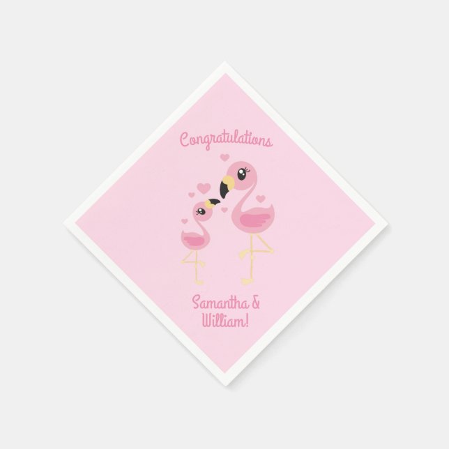 Pink Flamingo Baby Dusche Serviette (Ecke)