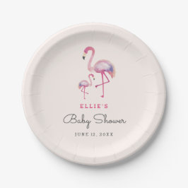 Pink Flamingo Baby Dusche Teller