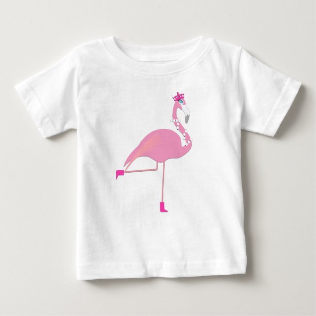 Pink Flamingo - Baby Fine Jersey T - Shirt  (Vorderseite)
