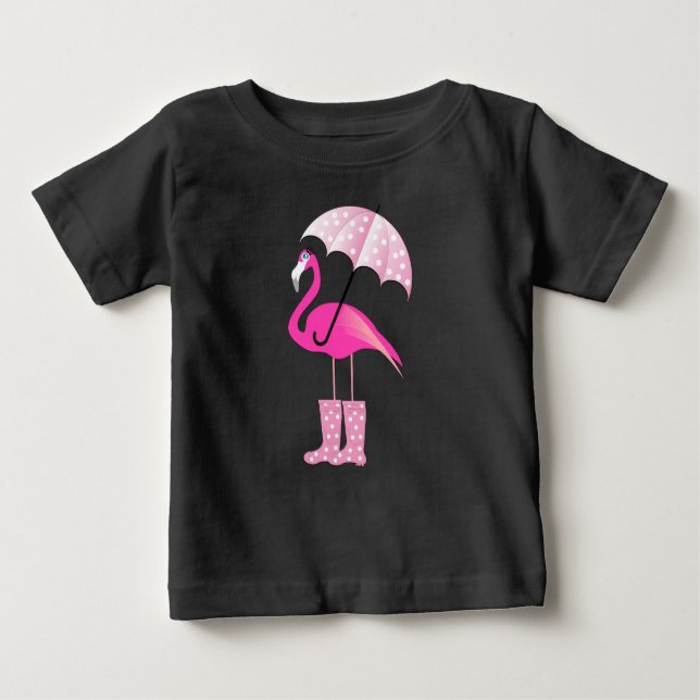 Pink Flamingo - Baby Fine Jersey T - Shirt  (Vorderseite)