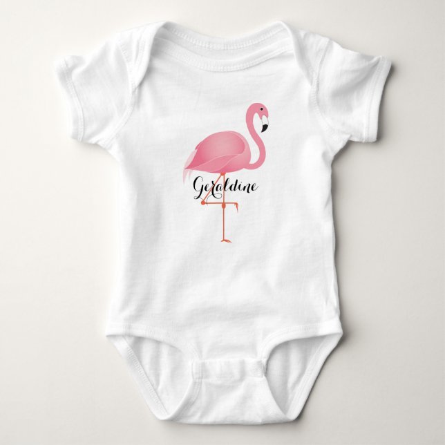 Pink Flamingo Baby Strampler (Vorderseite)