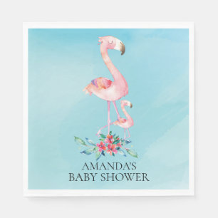 Pink Flamingo Babydusche Papier Napkins Serviette