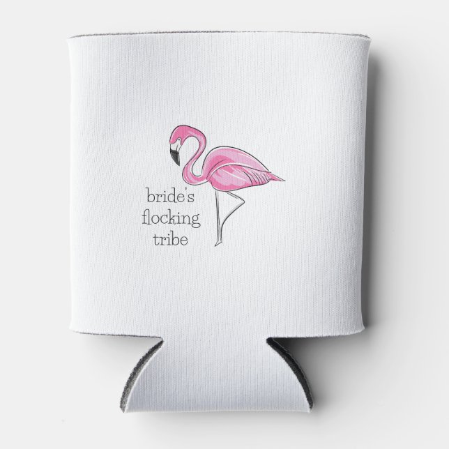 Pink Flamingo Bachelorette-Braut-Stamm Dosenkühler (Vorderseite)