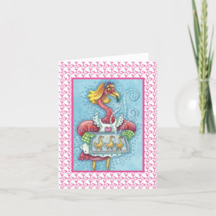 PINK FLAMINGO BAKCOOKIES, NOTE CARD Blank Karte