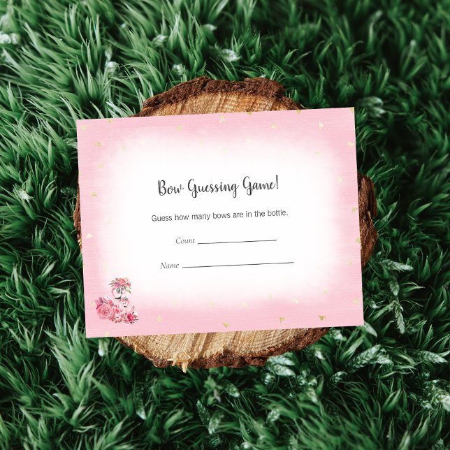 Pink Flamingo Ballerina Guessing Duschenspiel Begleitkarte (Von Creator hochgeladen)