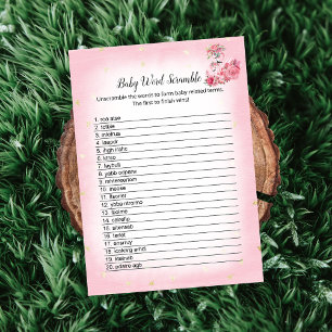 Pink Flamingo Ballerina Word Scramble Showspiel Einladung