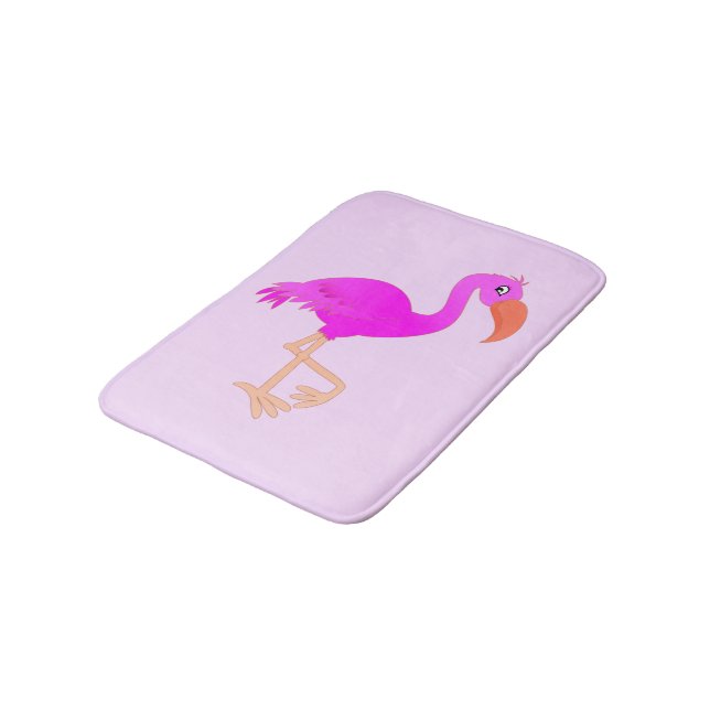 Pink Flamingo Bath Mat - Ihre Farben Badematte (Schrägansicht)