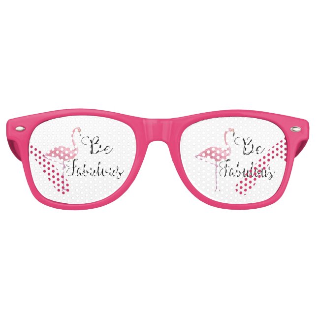Pink Flamingo Be Fabulous Sonnenbrille (Vorderseite)