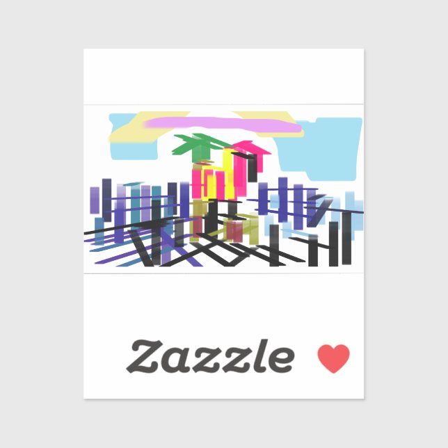 Pink flamingo beach aufkleber (Blatt)