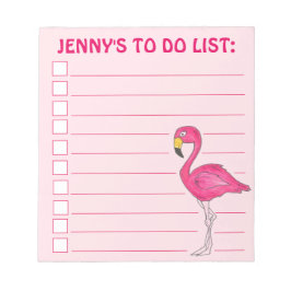 Pink Flamingo Beach Bird Personalisiert zu tun Lis Notizblock