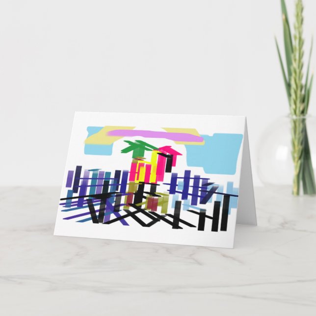 Pink flamingo beach karte (Vorderseite)