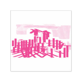 Pink flamingo beach permastempel