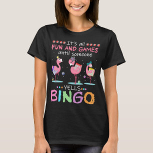 Pink Flamingo Bingo Funny Gift Art T-Shirt