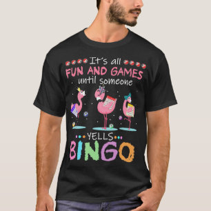 Pink Flamingo Bingo Funny Gift Art T-Shirt