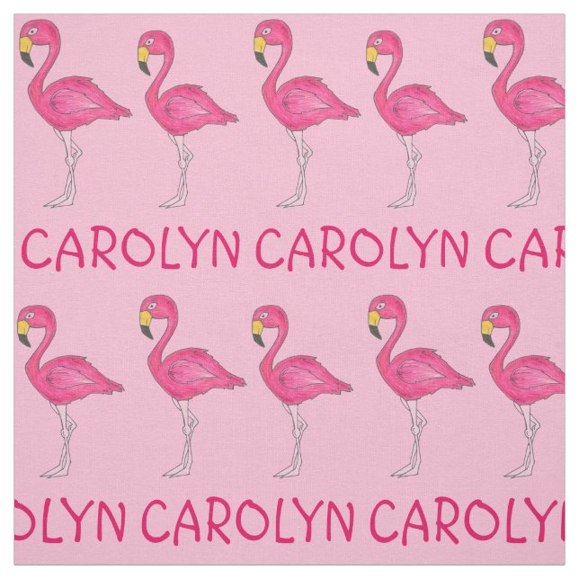 Pink Flamingo Bird Flamingos Personalisierter Name Stoff (Muster)