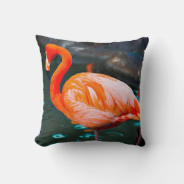 Pink Flamingo Bird Foto Beautiful Bold Modern Kissen